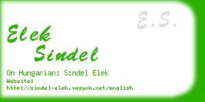 elek sindel business card